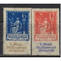 Германия Респ 1922 В помощь пожилым и детям Аллегория Женщина выращивает дерево Полная #233-4*