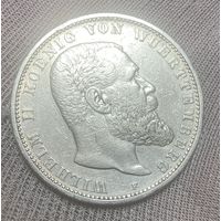 Монета 5 марок 1904 год. Германская империя. Вюртемберг
