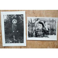 Два фото девушки в шляпке. 1949 г. 8х13 см. Цена за оба.