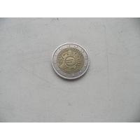 2 евро Австрия 2012 г.10 лет наличному обращению 2002-2012 г.(06).С рубля.