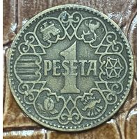Монета 1 песета 1944 год. Испания. Франсиско Франко