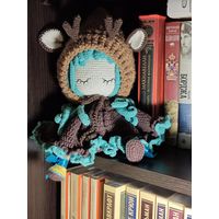 Девочка-оленюшка Плюшевая вязаная мягкая игрушка амигуруми интерьер ручная работа handmade кукла