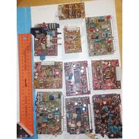 Разные старые платы с деталями с рубля за