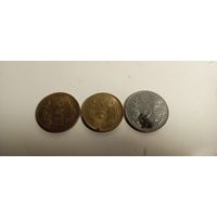 Индия. 2 рупии+ 5 рупий 2 шт.