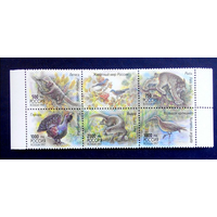 Россия 1997 376-380 Фауна. Животный мир. Летяга, выдра, дикая кошка - рысь, птица глухарь**