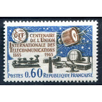 Франция - 1965г. - 100 лет международному союзу электросвязи - 1 марка - полная серия, MH [Mi 1510]. #2-Fr-57-A-1