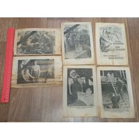 Шесть двусторонних немецких листовок-пропусков из серии "Штыки в землю".Оригинал.