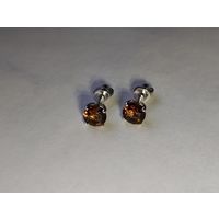 Серьги гвоздики раух топаз