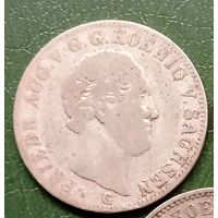 Саксония 1/6 талера 1843. Фридрих Август II.