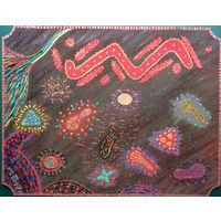 Африка (2), смешанная техника, бумага, 2007, Котов Олег