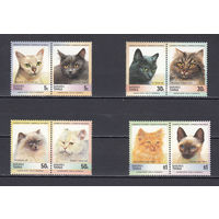 Фауна. Кошки. Тувалу. 1984. 8 марок. Michel N 45-52 (6,5 е).