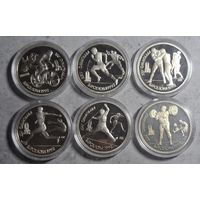СССР 1 рубль 1991 Олимпиада Барселона 1992 НАБОР 6 МОНЕТ Пруф Оригиналы