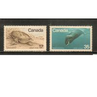 Канада-1979(Мих.722-723) , **   ,    Морская Фауна , Киты, Черепахи(полная серия)