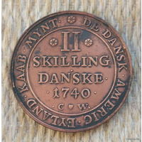 Дания 2 скиллинга 1740 года. Предложи свою цену или обмен!