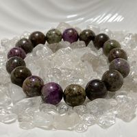 Браслет из атлантисита (стихтит в змеевике / серпентине) 12 мм. Бусины натурального камня! В единственном экземпляре!