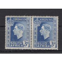 1937 Южная Африка** Коронация Георг VI сцепка 2 марки SG#74