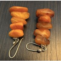 Винтажные серьги из янтаря.