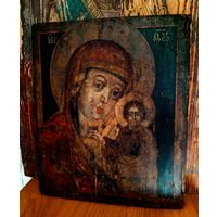 Антикварная икона "Пресвятая Богородица Казанская", 19 век, Размер - 31х26 см.