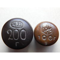 СССР Гирьки керамические на 100 и 200 грамм.1930-е годы.