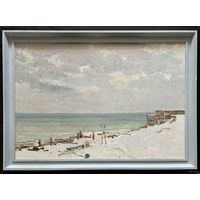 Маслеников П.В "Балтика зимой", 1960-е года. Холст, масло. Размер с родной рамой 94х67 см.