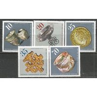 ГДР. Археологические находки. 1976г. Mi#2182-86. Серия.