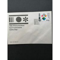 Польша 1988 КПД с маркой "Международный год графического дизайна" (спецгашение) Mi.3141 каталог 0.80 евро