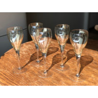 Бокалы для шампанского цветное стекло Чехия винтаж