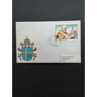 Польша 1987 Конверт с маркой 1983 года "II визит Папы Павла II в Польшу" (спецгашение 1987 года) Mi.2869