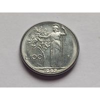 Италия 100 лир 1992 г.
