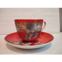 Чашка с блюдцем (чайная пара 500 мл) Мальва. Барановка, СССР