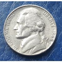 5 центов  1968 S США Джеферсон