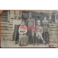 1910-е Открыточный формат военные с семьей ретро фото типажи
