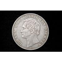 2 талера 1857 г. Саксония (Германия), Иоганн. Кабинетная патина, пореже!