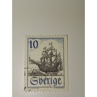 Марка Швеция 1967 год торговое судно в Эресунне, 1661 год.