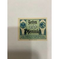 10 пфеннингов (нотгельды) 1921 г. Германия.