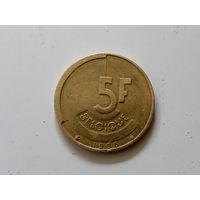 Бельгия 5 франков, 1986г. (U-обм)