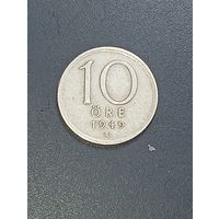 Швеция 10 эре 1949 года .