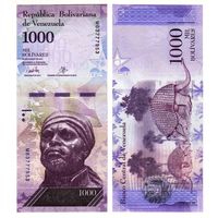 Венесуэла 1000 боливаров образца 2017 года UNC p95b серия М