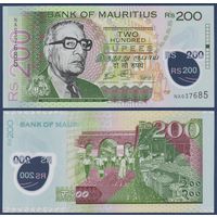 Маврикий, 200 рупий 2024 г., P-W65B (NA, полимер, политик Абдул Разак Мохамед, рынок), UNC