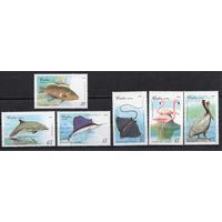 Куба 1994. Фауна моря. Рыбы, птицы 6 марок  (3781)