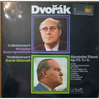 Dvorak - Mstislaw Rostropowitsch, David Oistrach – Cellokonzert / Violinkonzert / Slawische Tanze Op.72/1.+2. (2LP)
