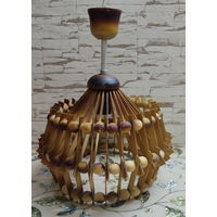 Люстра деревянная Плафон дерево Абажур из дерева . Лампа СССР