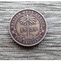 Werty71 Британская Западная Африка 2 шиллинга 1939 Пальма Георг 6