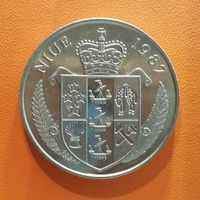 Ниуэ 5 долларов, 1987 XXIV летние Олимпийские Игры, Сеул 1988 - Теннис, Борис Беккер, KM# 1