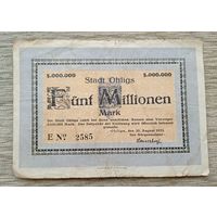 Werty71 Германия 5 миллионов 5000000 марок 1923 Олигс 5 000 000 банкнота гроссгельд
