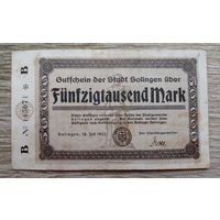 Werty71 Германия 50000 марок 1923 банкнота Гроссгельд Золинген Солинген