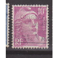 Марианна Франция 1947 год Лот 12 С ИНТЕРЕСНЫМ ГАШЕНИЕМ