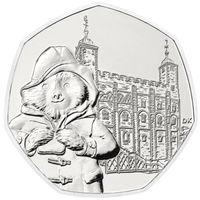 Великобритания 50 пенсов 2019 Медвежонок Паддингтон Лондон Тауэр UNC