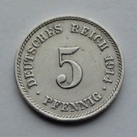 Германия - Германская империя 5 пфеннигов. 1914. E