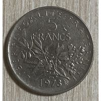 Монета 5 франков 1973 год. Франция